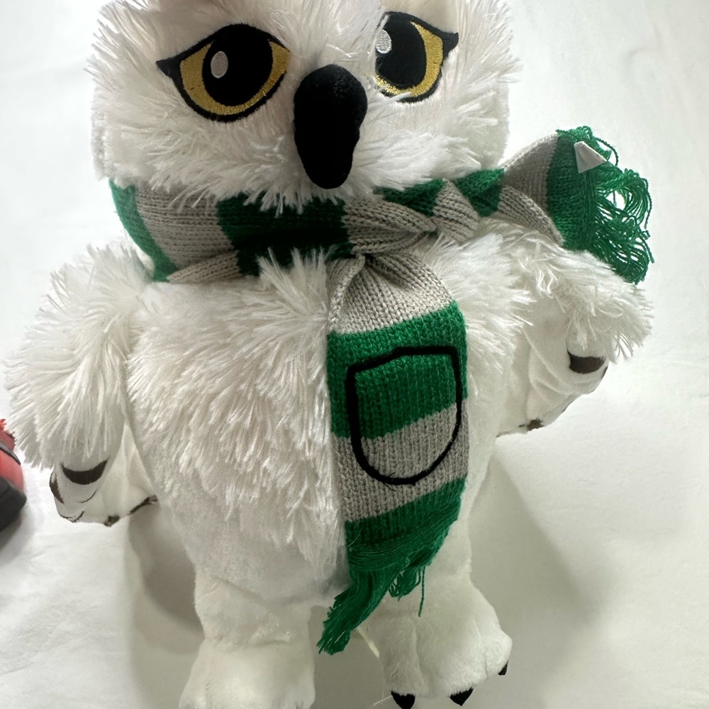 Build-A-Bear Harry Potter Hedwig White and Green Owl Plush with Yellow Eyes
